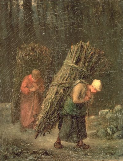 Boerinnen met Brandhout, ca. 1858 door Jean Francois Millet